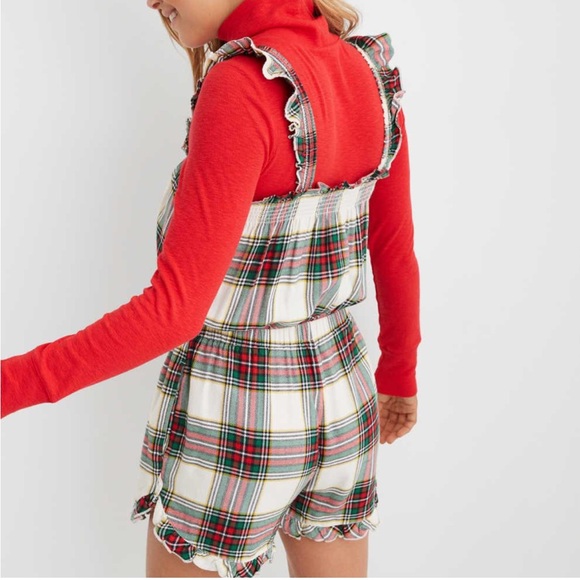 NWT Aerie Flannel Plaid Romper - Picture 7 of 7